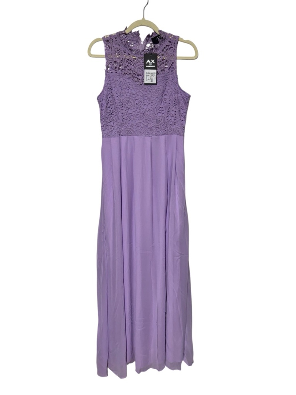 AX Paris NWT Purple Maxi Dress Size 8 Crochet Bridesmaid‎ Wedding Prom Formal